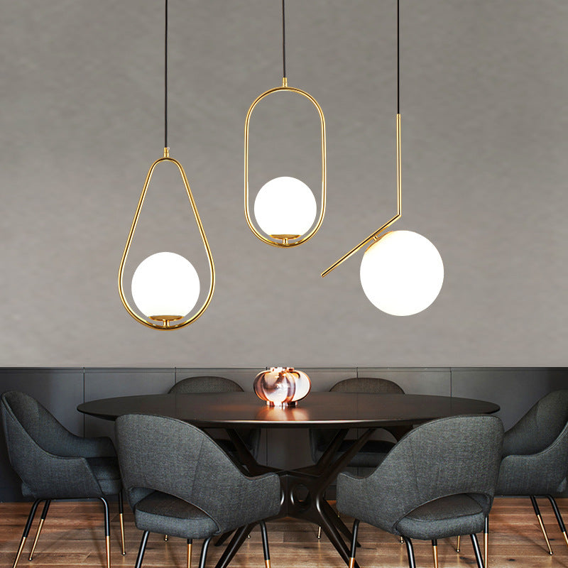 Bedside golden glass ball lamps
