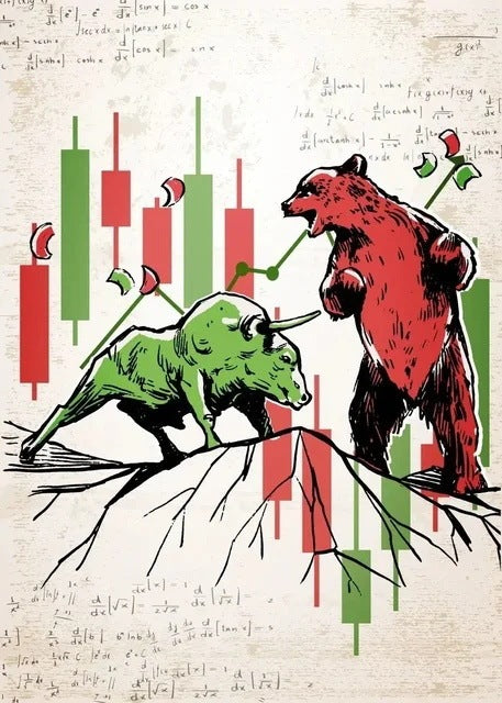Bear Market Bull Market Rally Poster Decoration Canvas Painting Core