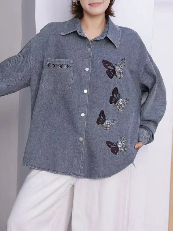 Krisstargirls Butterfly Print Blouse