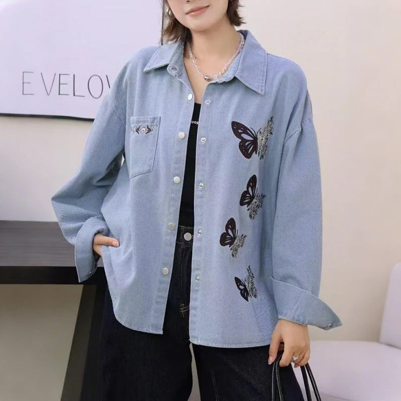 Krisstargirls Butterfly Print Blouse