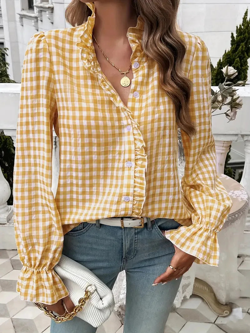 Casual Loose Plaid Shirts For Women