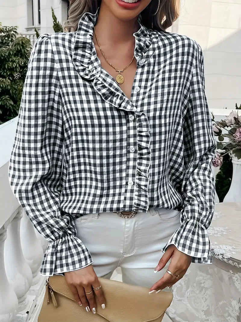 Casual Loose Plaid Shirts For Women