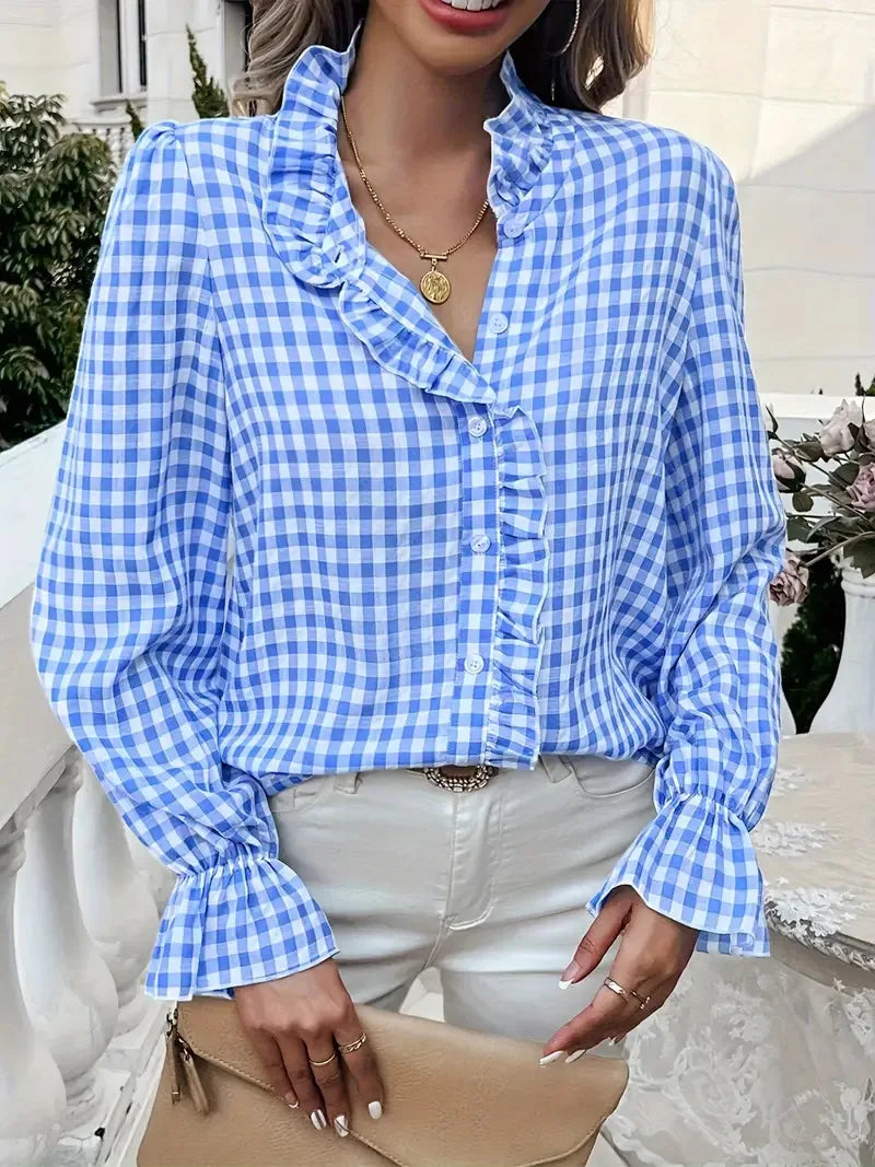 Casual Loose Plaid Shirts For Women