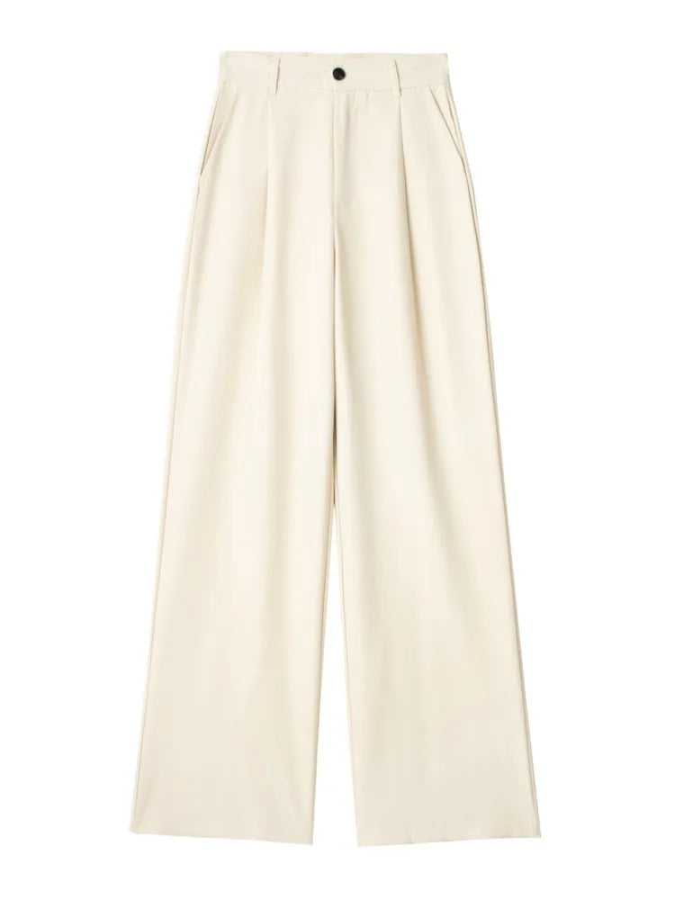 Striped High Waist Straight Pants Autumn