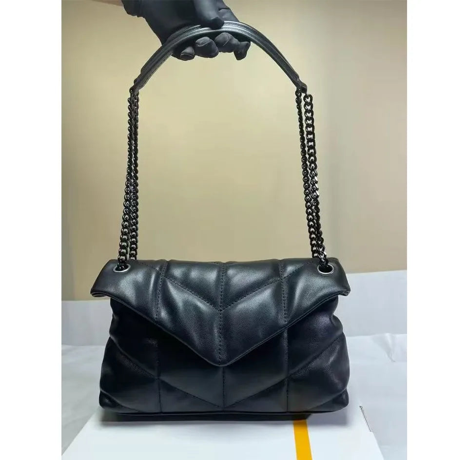 Elegant Women Chain Bag Soft Sheepskin Genuine