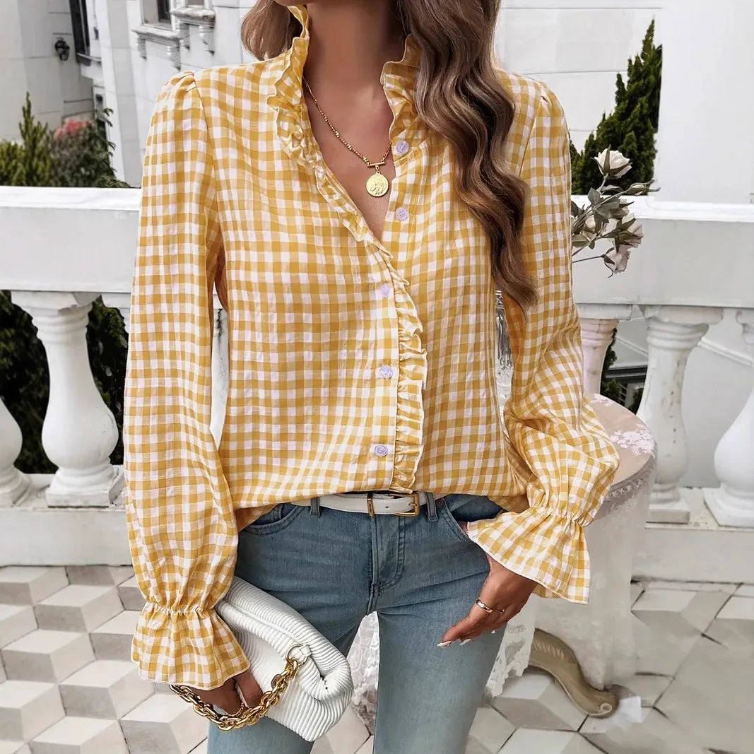 Casual Loose Plaid Shirts For Women