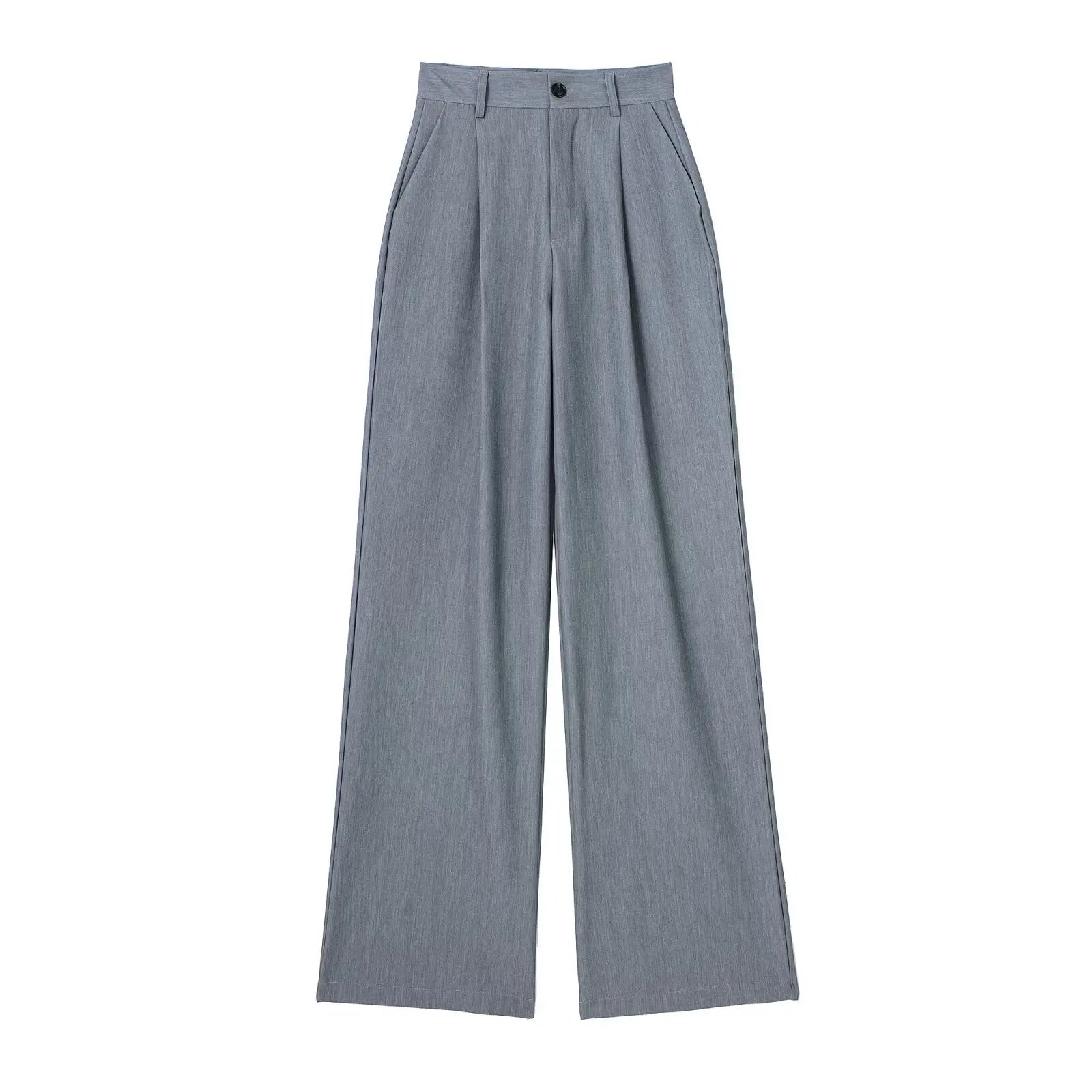 Striped High Waist Straight Pants Autumn