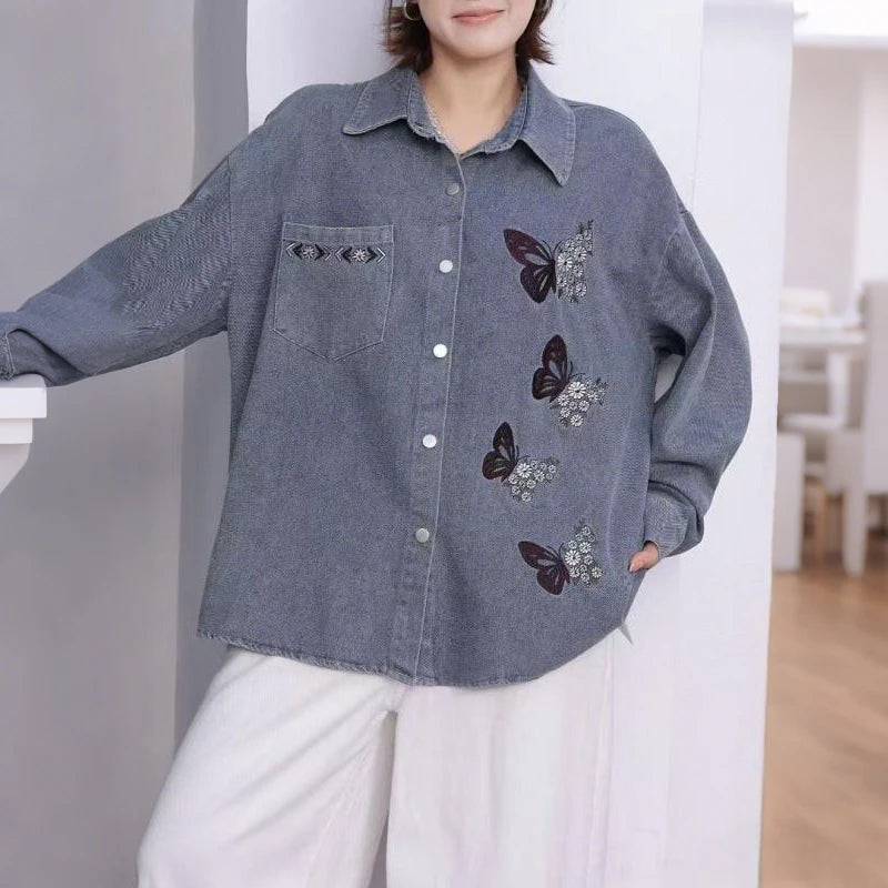 Krisstargirls Butterfly Print Blouse