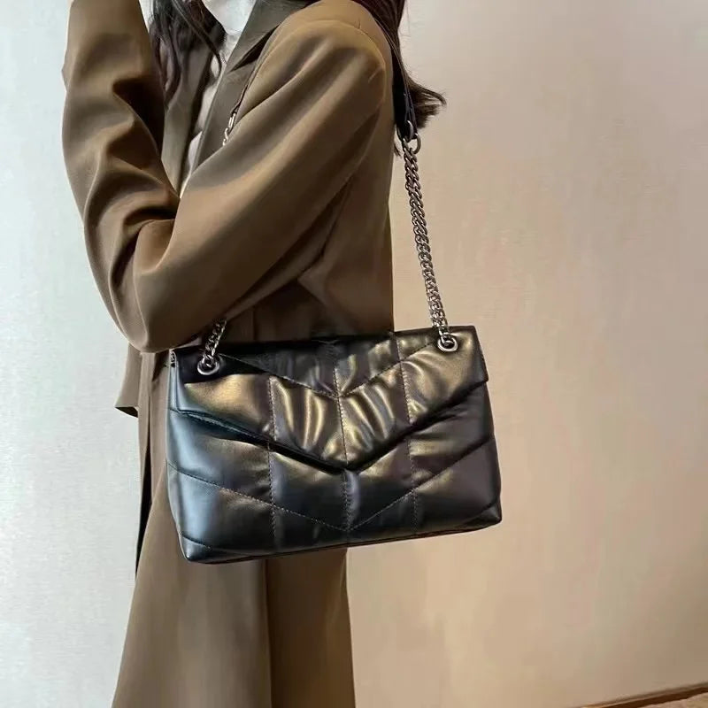 Elegant Women Chain Bag Soft Sheepskin Genuine