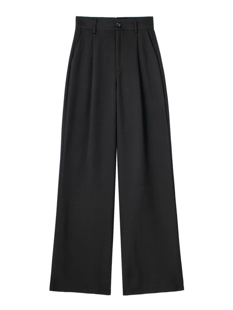 Striped High Waist Straight Pants Autumn