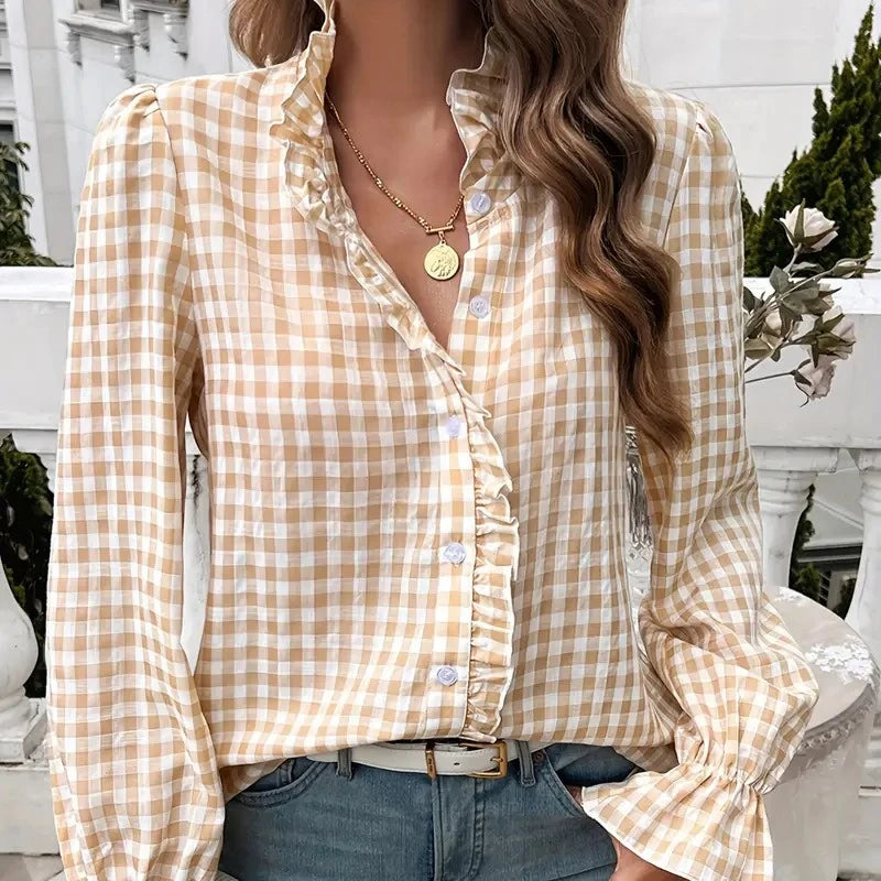 Casual Loose Plaid Shirts For Women