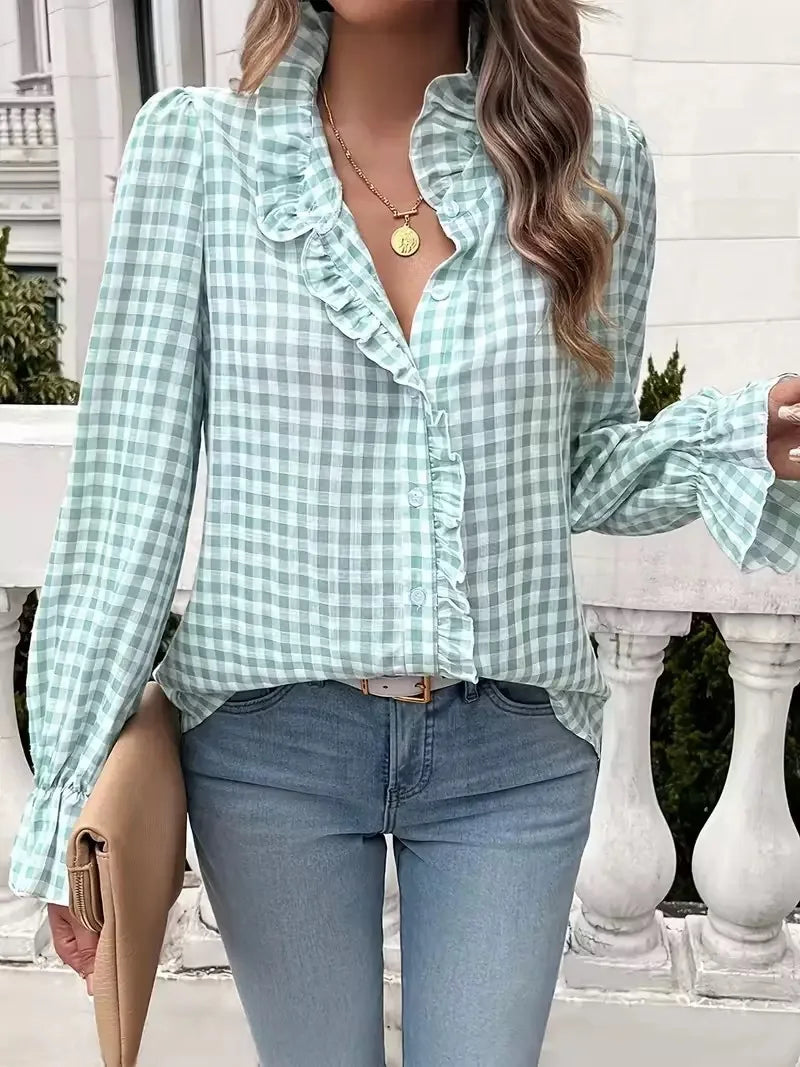 Casual Loose Plaid Shirts For Women