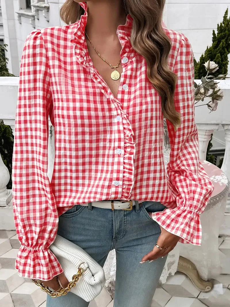 Casual Loose Plaid Shirts For Women