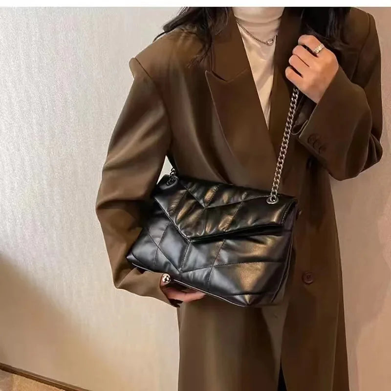 Elegant Women Chain Bag Soft Sheepskin Genuine