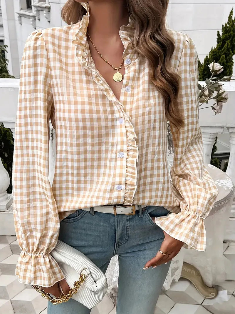 Casual Loose Plaid Shirts For Women